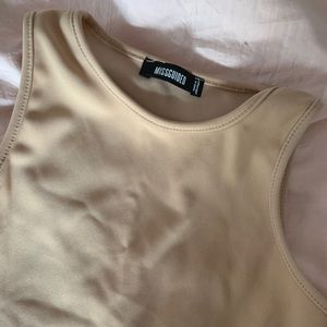 Tan racerback bodysuit